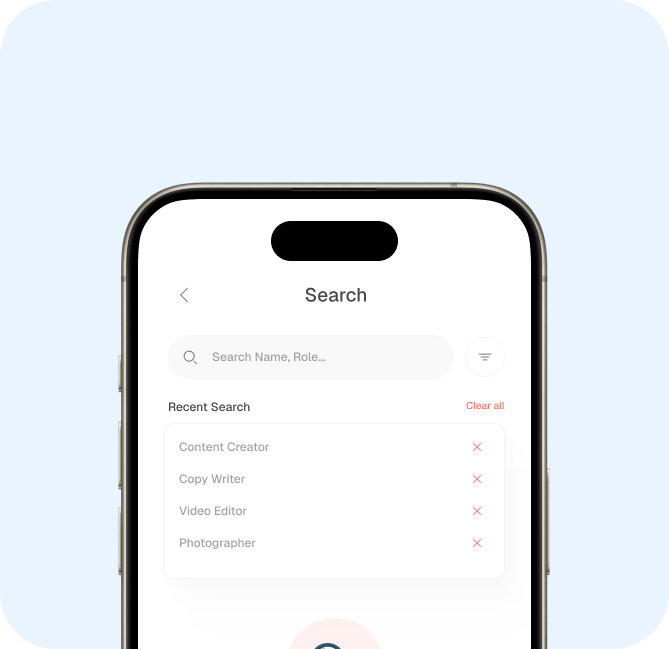 Recruiters Mobile Interface